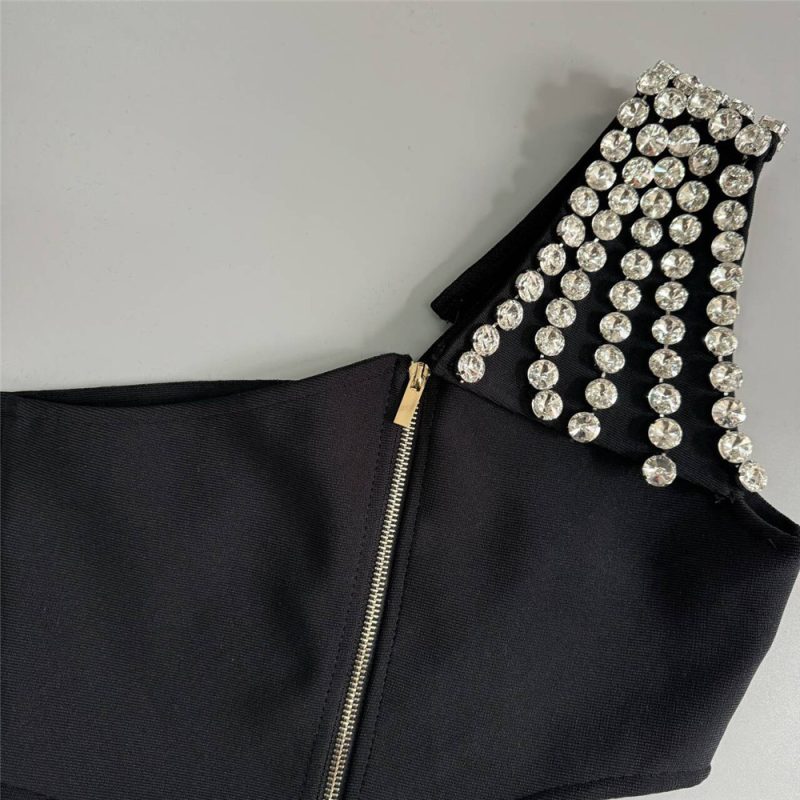 Elegant One-Shoulder Bandage Party Dress - Image 4