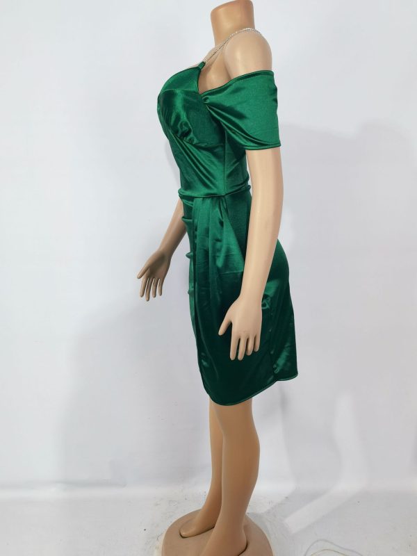 Sexy Satin Studded Dress - Image 4