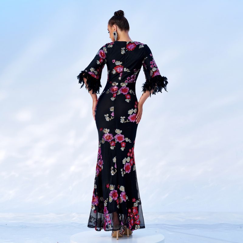 High-End Sequin V-Neck Gown - Image 3