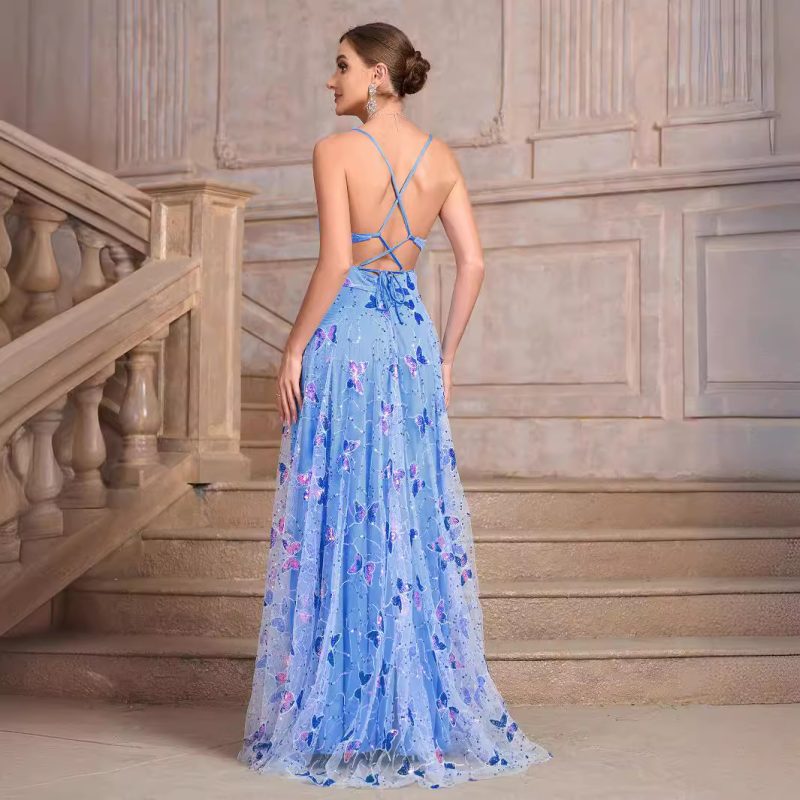 Elegant Butterfly Sequin Dress - Image 2