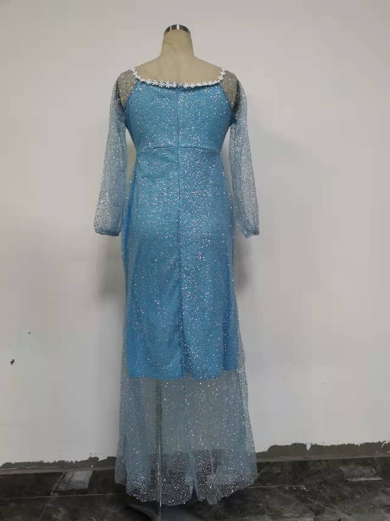 Elegant Gold Sheer Fishtail Gown - Image 4