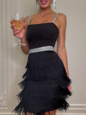 Elegant Tassel Sling Dress