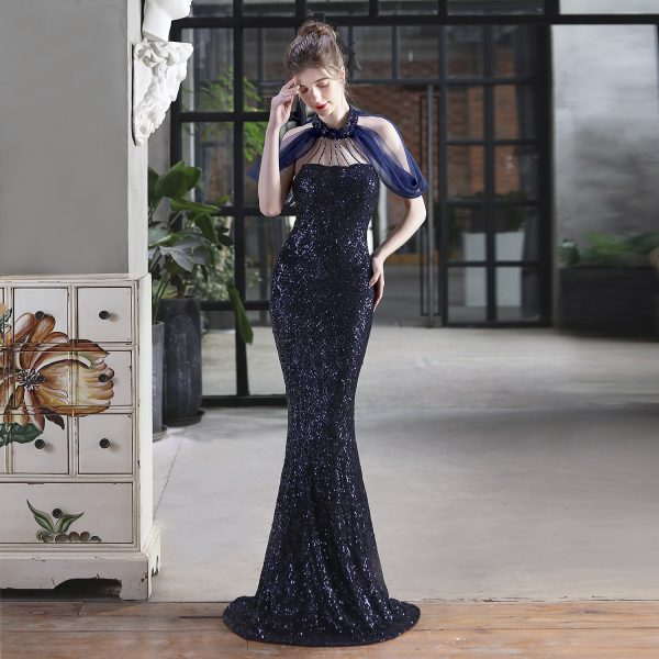 Sequin Halter Fishtail Gown - Image 4