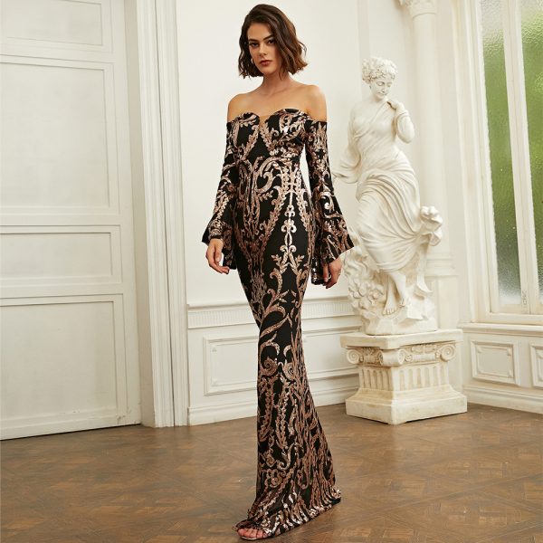 Elegant Sequin Slim Gown