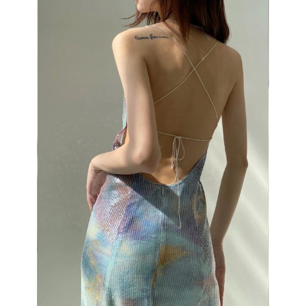 Backless Slit Cami Dress - Image 3