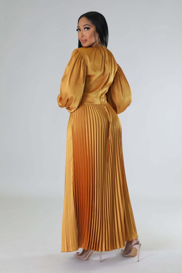 Women’s Pleated Maxi Winter Dress - Image 2