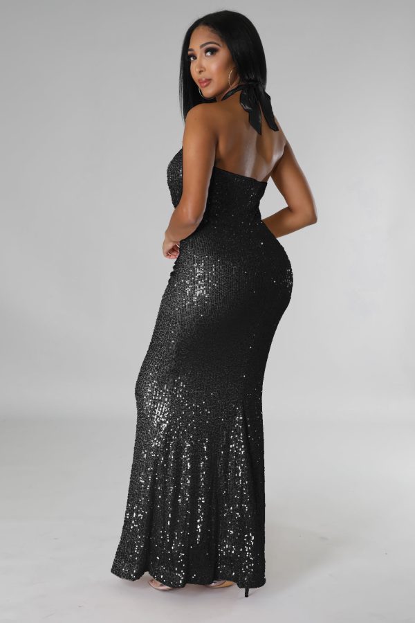 Sexy Halter Cutout Sequin Dress - Image 2