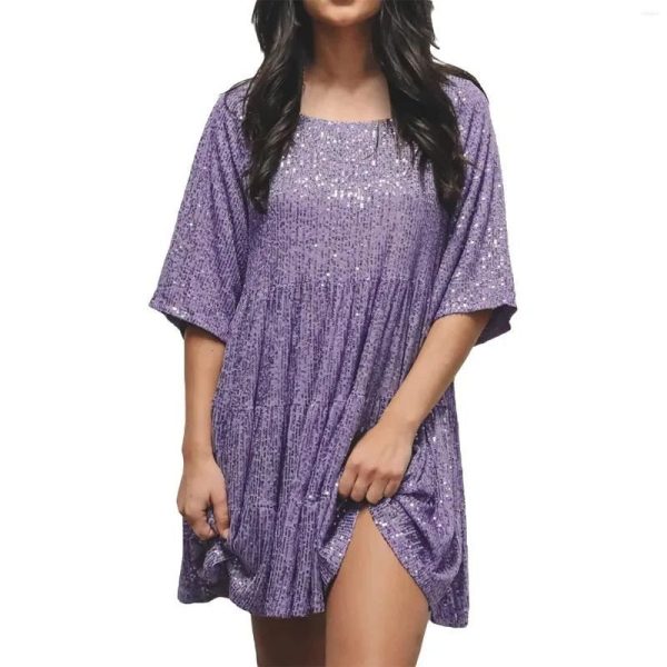 Frill Loose Sequined Dress - Image 3