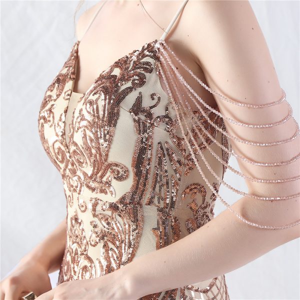 Floral Sequin Mesh Gown - Image 3