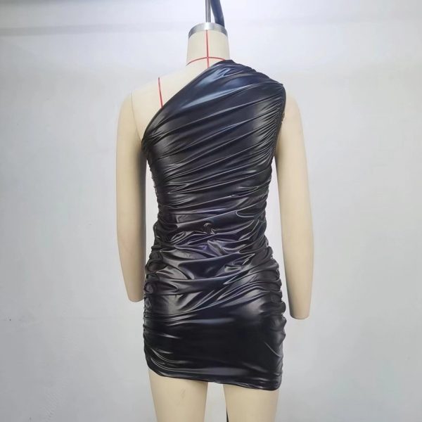 Summer Sleeveless Pleated Waist Sheath Dress - Image 4