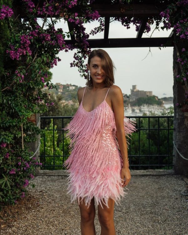 Tassel Feather Sequin Dress - Image 4