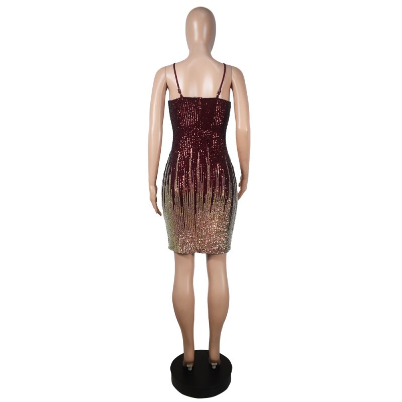 Sexy Sequined Tube Sheath Dress - Image 3