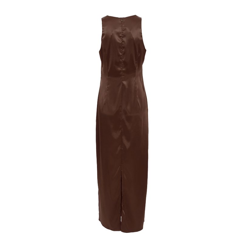 Classic Sleeveless Satin Casual Dress - Image 4