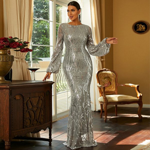 Elegant Tight Sequin Gown