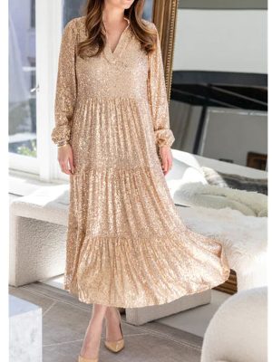 Elegant Sequin Cocktail Evening Dress