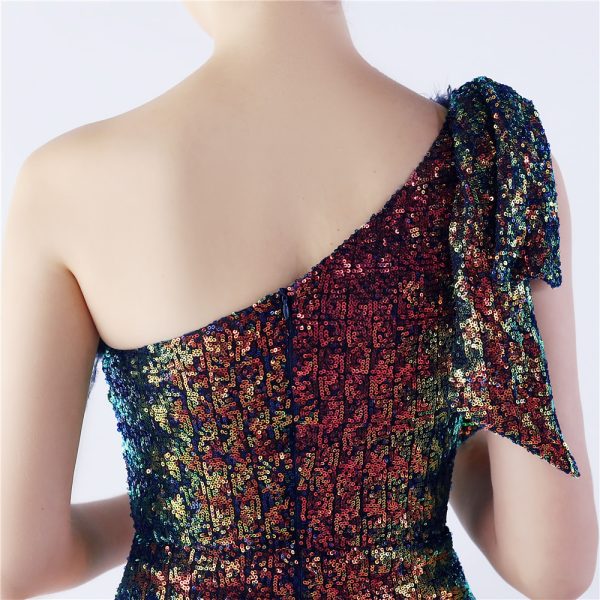 Floral Feather Sequin Dress - Image 3