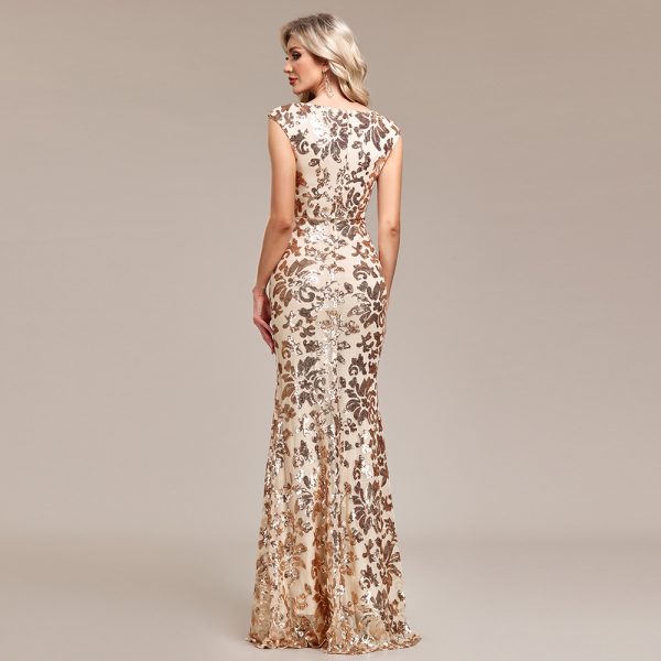 Rose Gold Sequin Mermaid Dress - Image 2