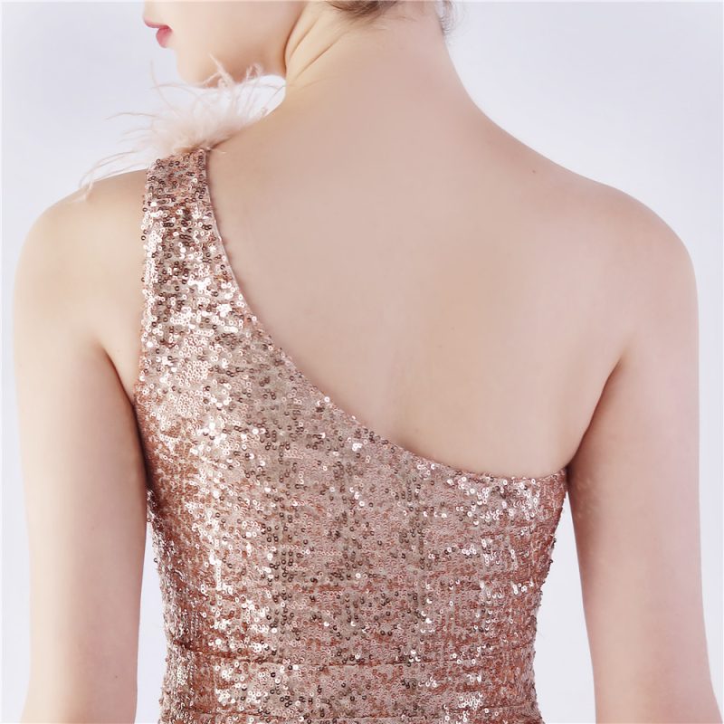 Ostrich Feather Sequin Gown - Image 3