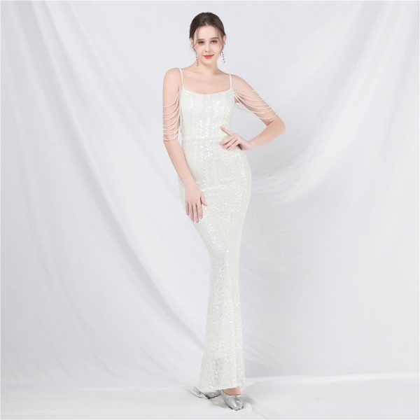 Designer Sequin Evening Dress - Image 4