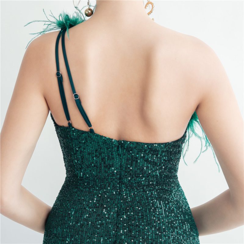 Ostrich Feather Sequin Gown - Image 2