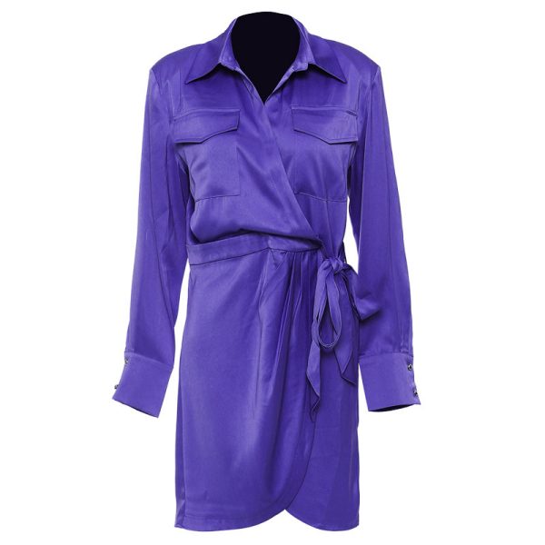 Women’s Satin Pocket Dress - Image 2