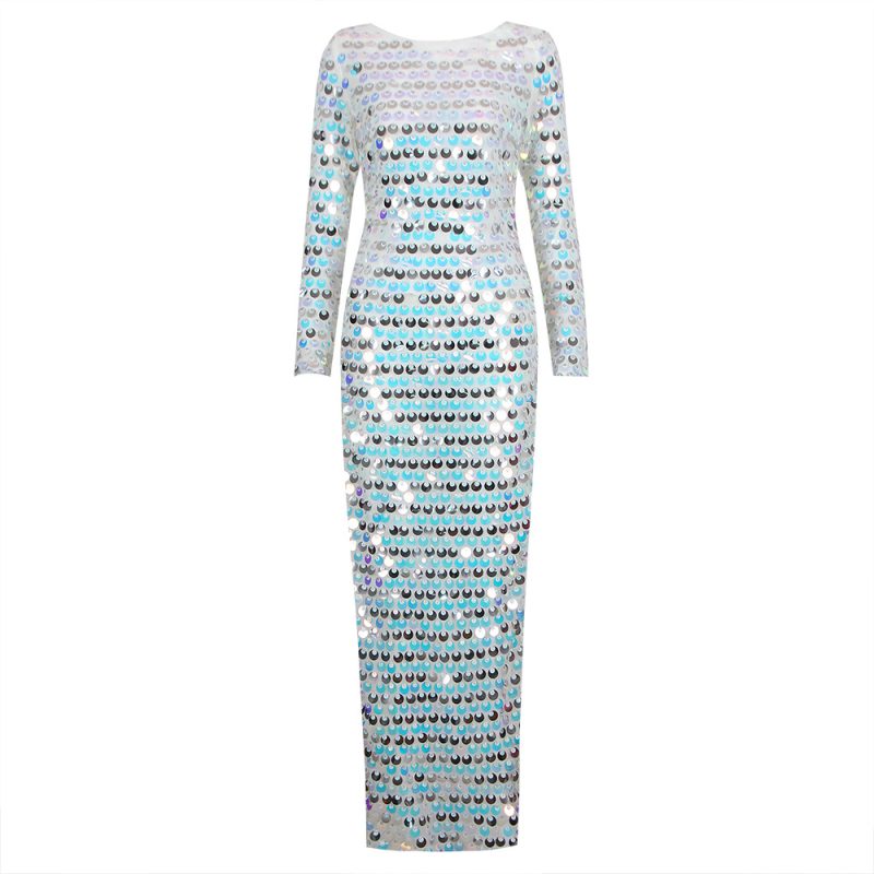 Luxury One-Shoulder Sequin Dress - Image 2