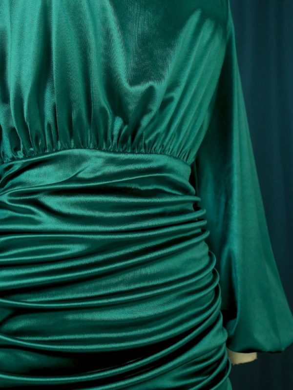 Autumn Pleated Evening Dress - Image 3