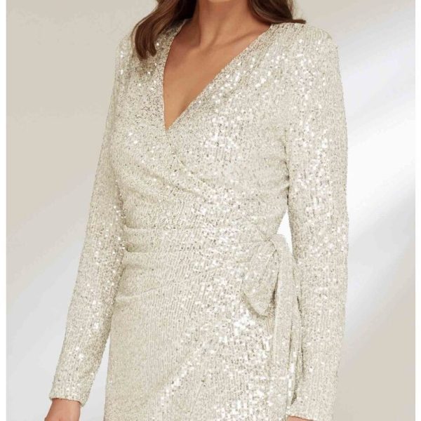 Sequin V-Neck Sheath Dress - Image 2