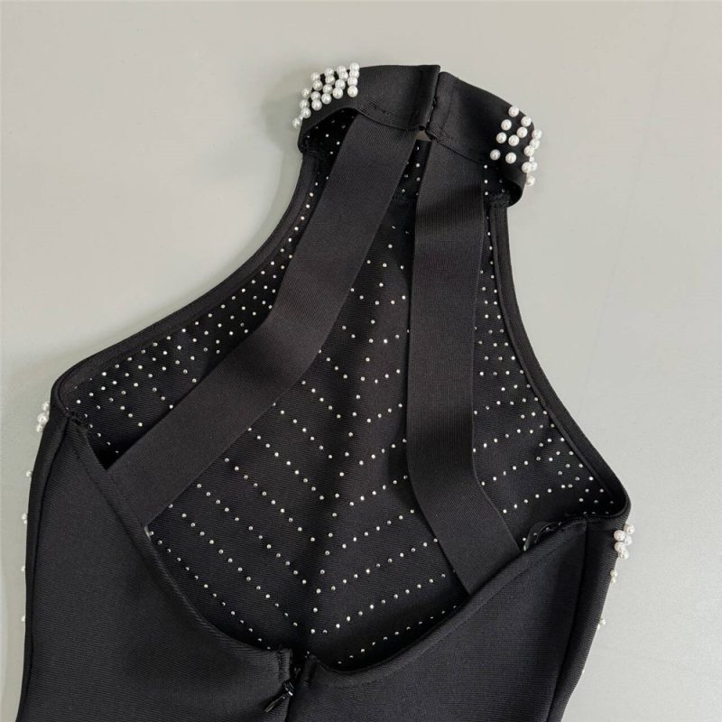 Socialite Beaded Sleeveless Backless Dress - Image 4