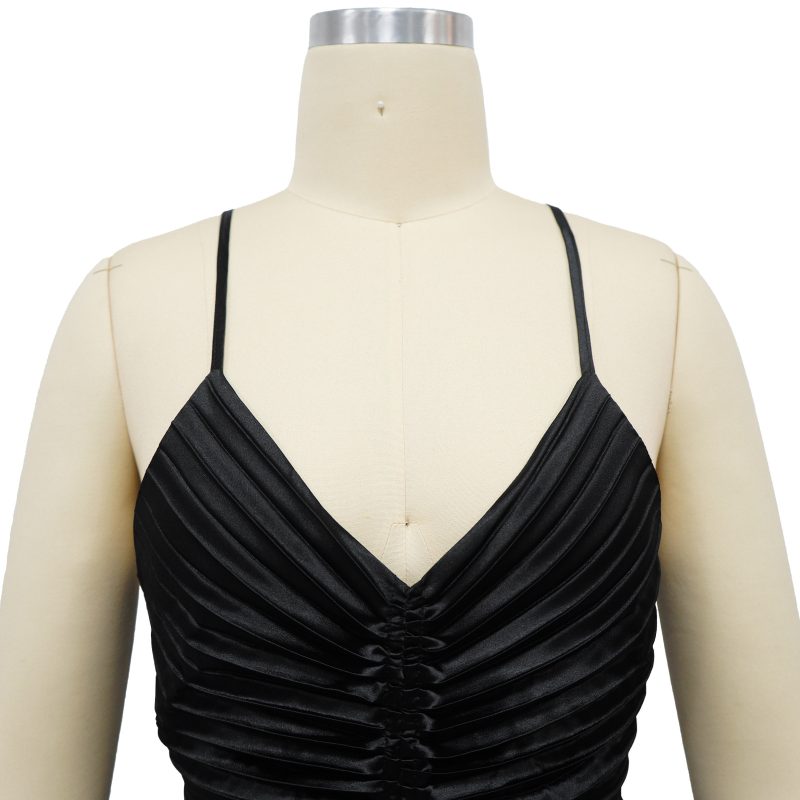 Pleated Silk Evening Dress - Image 3