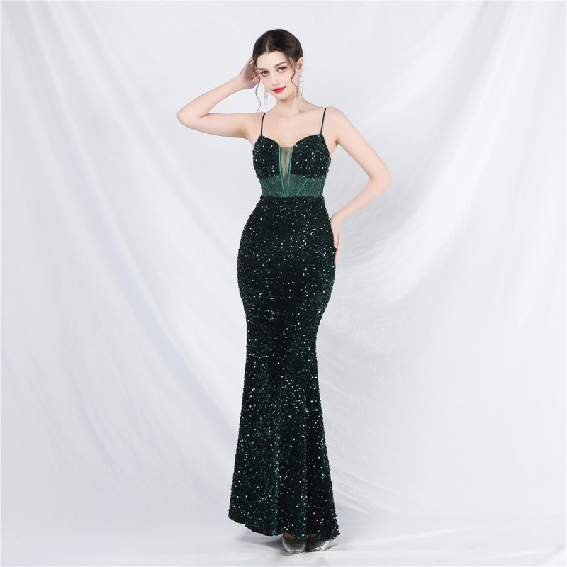 Corset Rhinestone Off-Shoulder Gown - Image 4