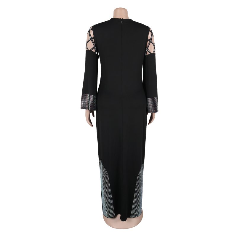 Floral Hollow-Out Side-Split Dress - Image 4