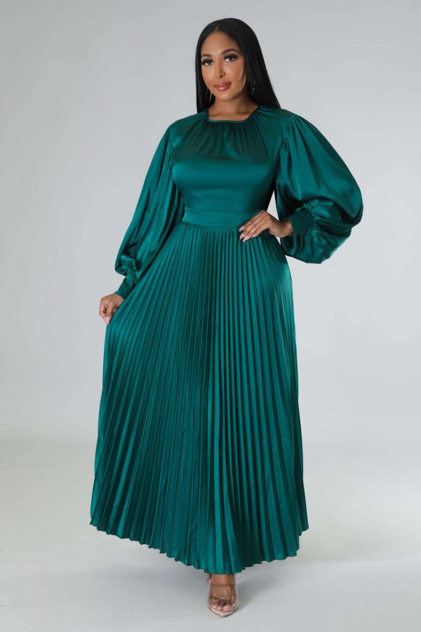 Women’s Pleated Maxi Winter Dress - Image 3