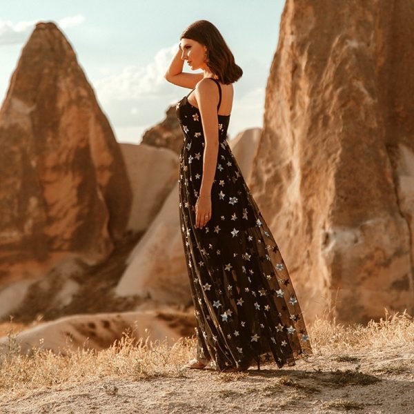 Sheer Star Mesh Maxi Dress - Image 3