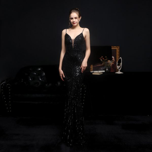 Sequined Fishtail Evening Gown - Image 3