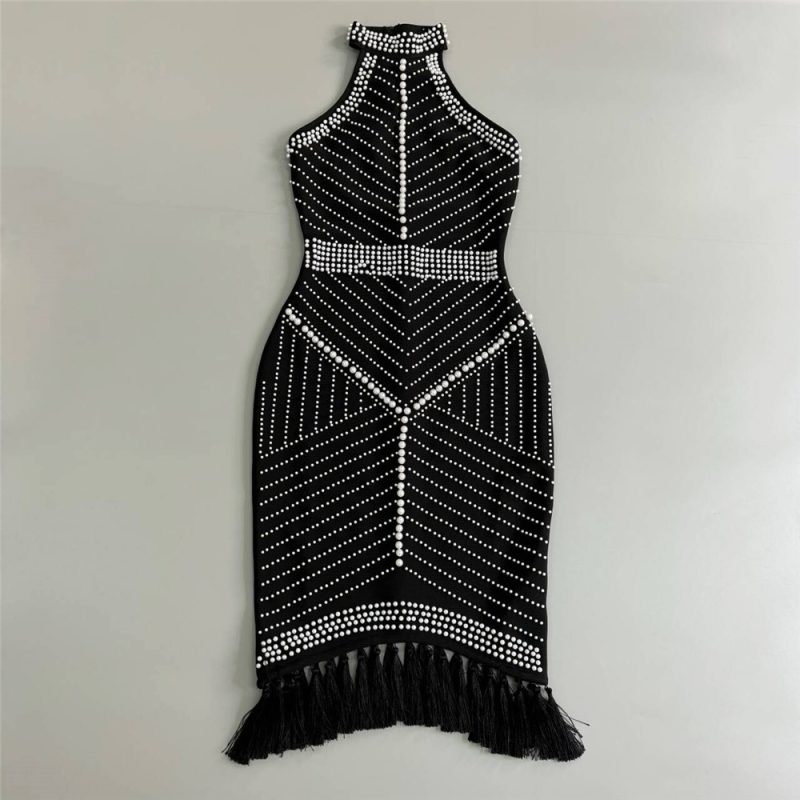 Socialite Beaded Sleeveless Backless Dress - Image 2