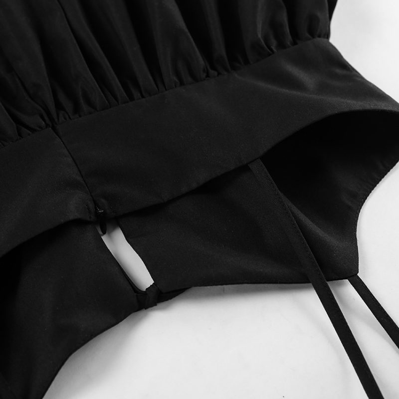 Spring Summer Classic Black Maxi Dress - Image 4