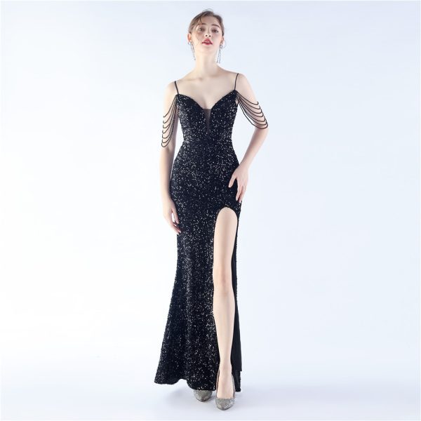 Handmade Velvet Sequin Dress - Image 2