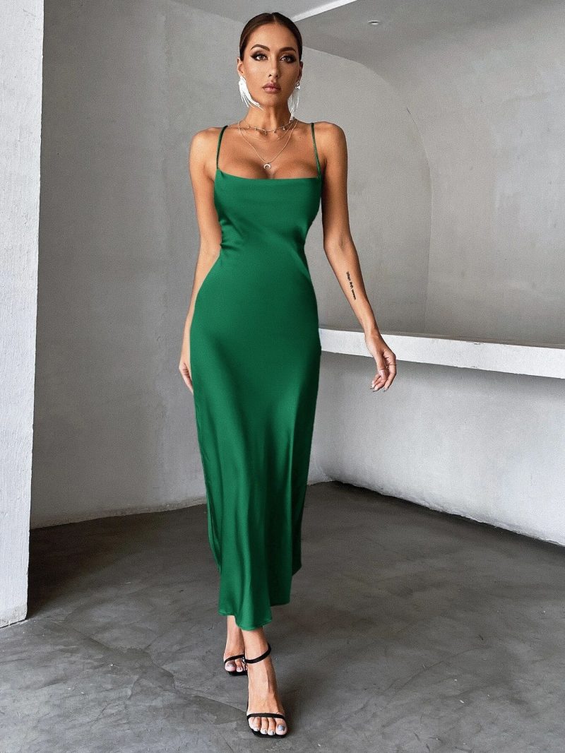 Women’s Satin Strap Party Dress - Image 4