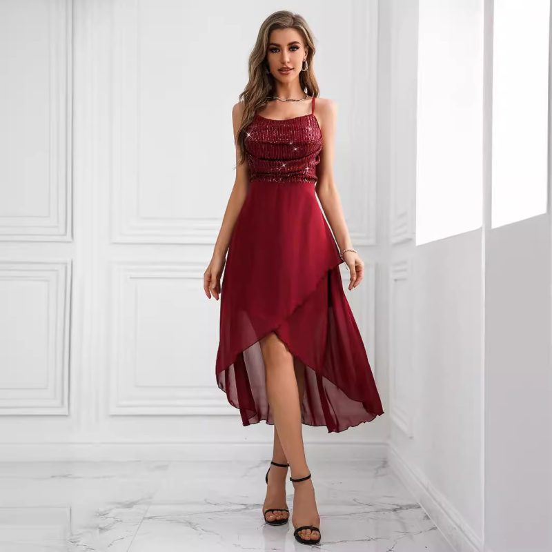Sexy Sequin Chiffon Dress