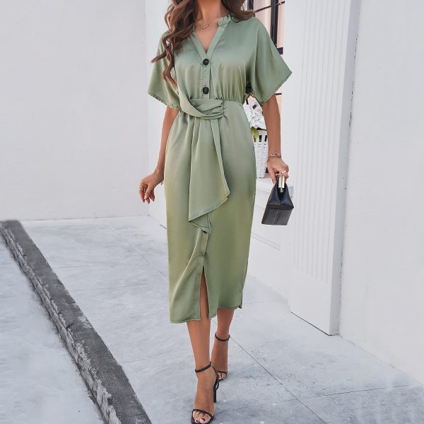 Solid Color Spring Dress