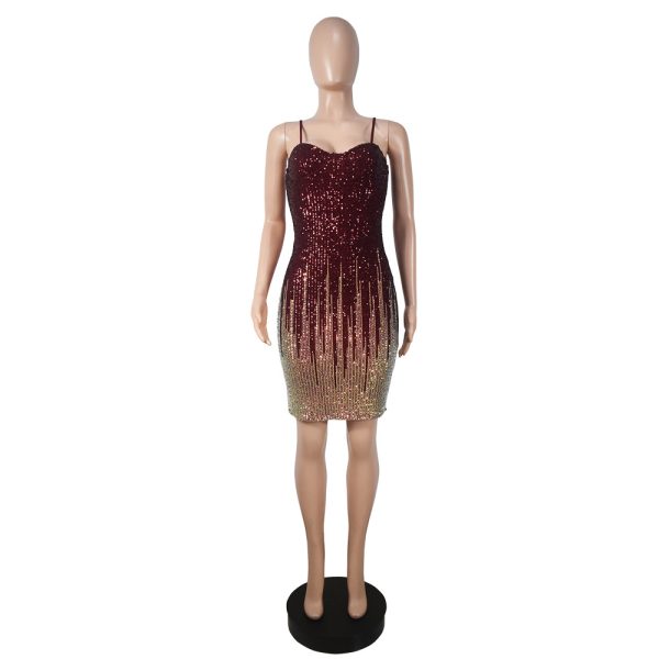 Sexy Sequined Tube Sheath Dress - Image 2