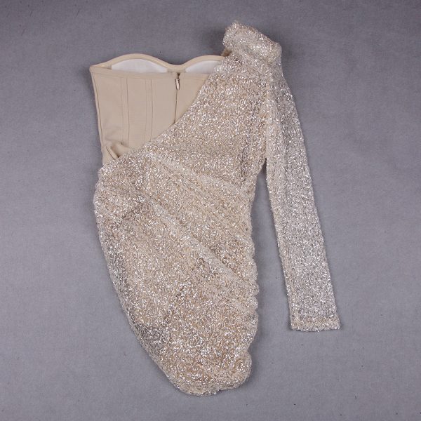 Sexy One-Shoulder Sequin Dress - Image 4