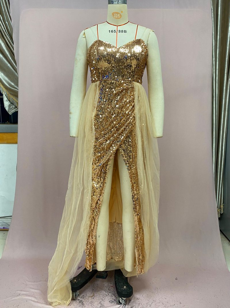 Sexy Bronzed Slit Dress - Image 3