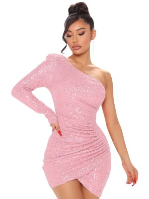 Sexy One-Shoulder Sequin Dress