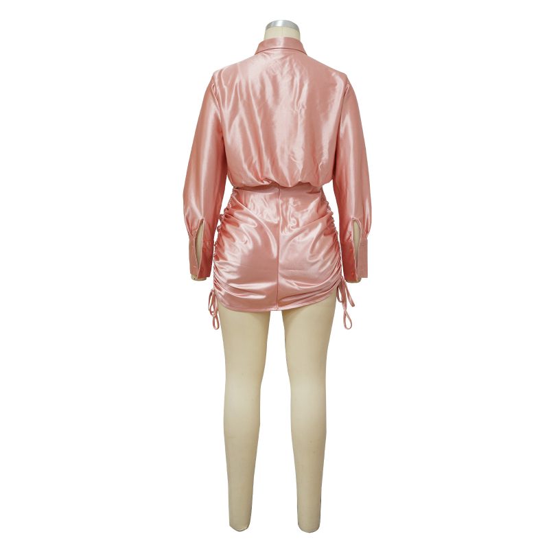 Women’s Collared Ruffle Lined Dress - Image 3