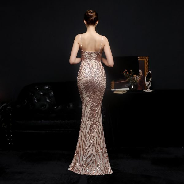 Sequined Fishtail Evening Gown - Image 4