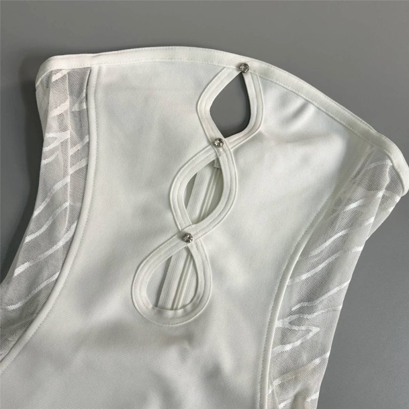 Sexy Mesh Jeweled Hollow-Out Bandage Dress - Image 3