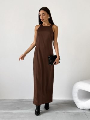 Classic Sleeveless Satin Casual Dress