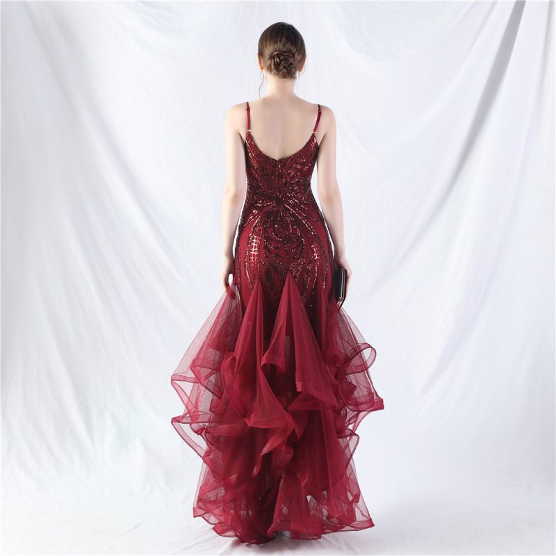 Floral Sequin Mesh Dress - Image 4
